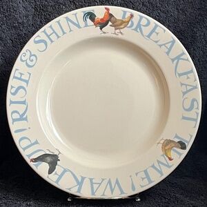 Emma Bridgewater Hen & Toast Rise & Shine Breakfast Dinner Large Plate 10 3/4"